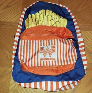 Whataburger Striped Backpack with Fries Design